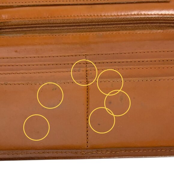 Vintage Dooney & Bourke All Weather Leather Wallet Red Brown Snap Closure - Picture 5 of 12